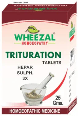 Wheezal Hepar Sulph. Trituration Tablet 3X bottle of 25 gm trituration tablet