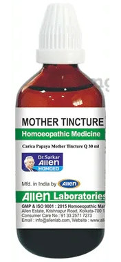 Allen Laboratories Carica Papaya Mother Tincture Q bottle of 30 ml mother tincture