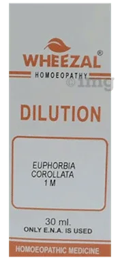 Wheezal Euphorbia Corollata Dilution 1M bottle of 30 ml dilution