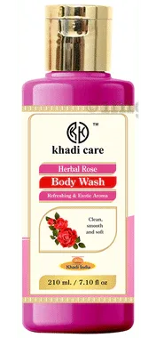 Khadi Care Herbal Rose Body Wash bottle of 210 ml body wash