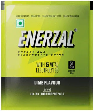 Enerzal Enerzal Energy & Electrolyte Drink with 5 Vital Electrolytes | For Stomach Care | Flavour Powder Lime packet of 75 gm powder