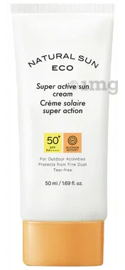 The Face Shop Natural Eco Super Active Sun Cream Spf 50+ Pa +++, Broad Spectrum Protect For Outdoor Sports & Adventure tube of 50 ml cream