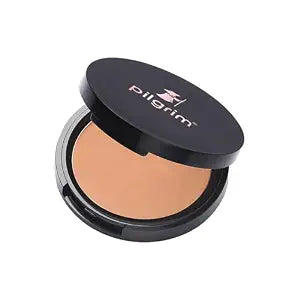 Pilgrim Rich Caramel Matte Finish Compact Powder For All Skin Types Absorbs Oil, Conceals