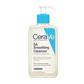 CeraVe SA Smoothing Cleanser For Dry, Rough, Bumpy and Acne-Prone Skin, contains Salicylic