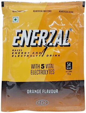 Enerzal Enerzal Energy & Electrolyte Drink with 5 Vital Electrolytes | For Stomach Care | Flavour Powder Orange packet of 75 gm powder
