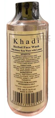 Khadi Herbal Rose Face Wash bottle of 210 ml face wash