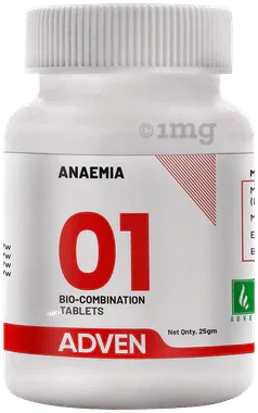 Adven Anaemia 01 Biocombination Tablet bottle of 25 gm biocombination tablet
