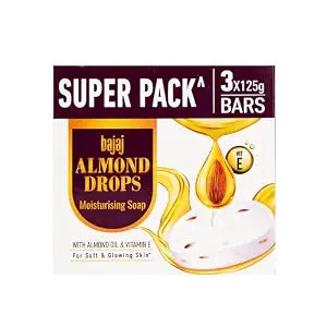Bajaj Almond Drops Moisturising Soap, 125 gm (Pack of 3)