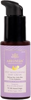AreoVeda Deep Moisturising Baby Cream (50gm) 72Hrs Hydration I Relieves Dryness I Safe From Day 1 I With Pentavitin & 6 Oils+Butters I Lab Tested, Ecocert Certified, EWG Verified