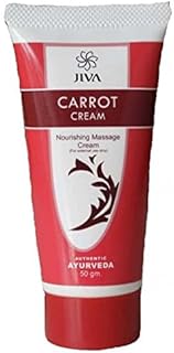 Jiva Carrot Cream - Natural Sunsrceen & Nourising Massage Cream Enrich with Vitamin E, A and D - 50 gm - Pack of 1