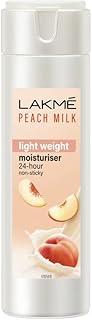 Lakme Peach Milk Face Moisturizer 120 ml, Daily Lightweight Lotion with Vitamin C & Vitamin E for Soft Glowing Skin - Non Oily 12h Moisture for Women