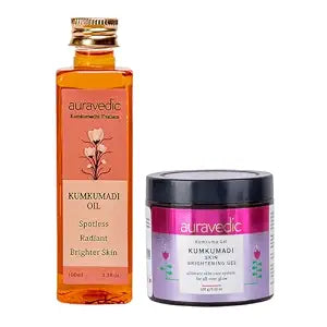 Auravedic Kumkumadi Brightening Gel And Kumkumadi Tailam Kumkumadi Face Oil For Glowing Sk