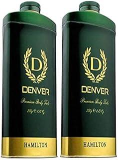 DENVER Hamilton Premium Body Talc - 300GM Each (Pack of 2) | Scented Talcum Powder for Men