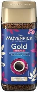 Movenpick Gold Intense Imported Coffee - Classic Instant Powder, With Rich Aroma, Arabica & Robusta Blend, Strong Freeze Dried, Premium Pure Roasted, High Caffeine, Weight 100g