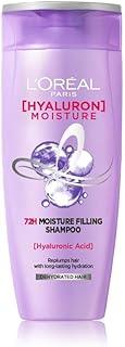L’Oréal Paris Moisture Filling Shampoo, With Hyaluronic Acid, For Dry & Dehydrated Hair, Adds Shine & Bounce, Hyaluron Moisture 72H, 200ML