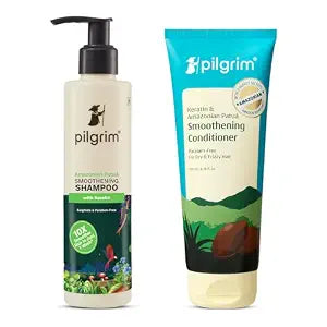 Pilgrim Patua & Keratin Hair SMOOTHENING SHAMPOO for Dry & Frizzy hair 200 ml & Amazonian