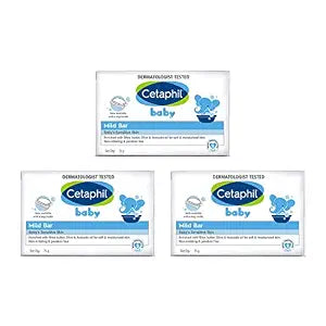Cetaphil Baby Mild Bar for Face and Body Pack of 3, (75g x 3, Sensitive Skin)