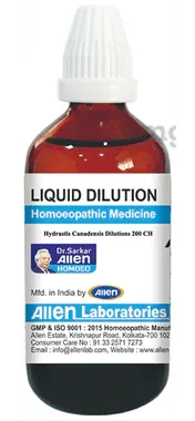Allen Laboratories Hydrastis Canadensis Liquid Dilution 200 CH bottle of 30 ml dilution