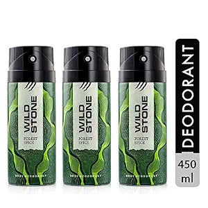 Wild Stone Forest Spice Long Lasting Deodorant for Men, Pack of 3 (150ml each)