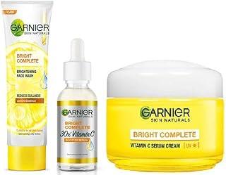 GARNIER Bright Complete Vitamin C Serum-15ml + Cream UV-45g + Foam Face Wash-50g (3 Items in the set)