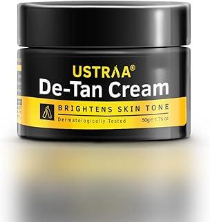 Ustraa De-Tan Cream 50g - Dermatologically Tested - For Effective Tan Removal & Even Skin tone, With Japanese Yuzu & Licorice, Prevents Dark Spots, Without Bleach, No Sulphates, No Parabens