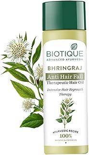 Biotique Bio Bhringraj Therapeutic Hair Oil for Falling Hair | Intensive Hair Regrowth Treatment | Nourishing Hair Follicles| Strong and Shiny Hair| For All Skin Types| 200m