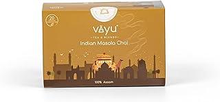 Vayu Indian Masala Chai - Premium Assam black tea with 100% Natural Indian Spices – Ginger, Cinnamon, Cardamom - Rich Blend - 20 tea bags (Pack of 1)
