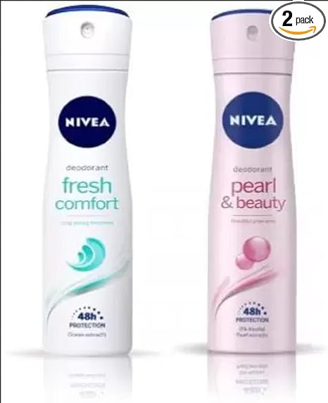 NIVEA Women Deorant with two flavor combo deo for women fresh comfort and peqarl and beaut