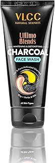VLCC Ultimo Blends Charcoal Face Wash - 100ml - Whitening & Detoxifying, Acne Control, Exfoliation, Whitening with Activated Charcoal & Aloe Vera Extract