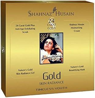 Shahnaz Husain Anti-Aging Herbal Facial Kit | Rejuvenates, Firms & Brightens Skin | Natural Skincare for Mature Skin (40gm, Gold Kit)