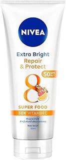 Nivea Extra Bright Repair & Protect Super Food Body Serum 50x Vitamin C SPF-50 P++, 320ml Tube