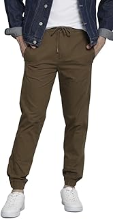 The Indian Garage Co Men's Regular Fit Mid Rise Solid Mid-Rise Woven Joggers