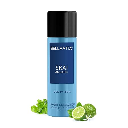 Bella Vita Luxury SKAI AQUATIC No Gas Deodorant Body Parfum For Men with Bergamot,