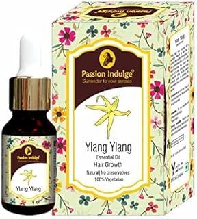 Passion Indulge Ylang Ylang Essential Oil for Oily Skin and Hair Growth - 10ml | 100% Natural | Aromatherapy | Vegan | Peta Certified