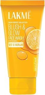 Lakme Blush & Glow Exfoliating Face Wash with Vitamin C Serum, Brightening and Gentle Facewash with Lemon Fruit Extracts, 100gm