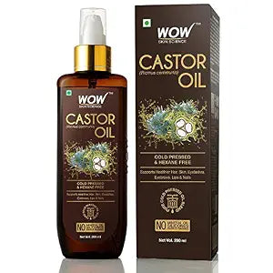 Wow Skin Science 100% Pure Castor Oil - Pure Cold Pressed Oil Blend and Hexane Free