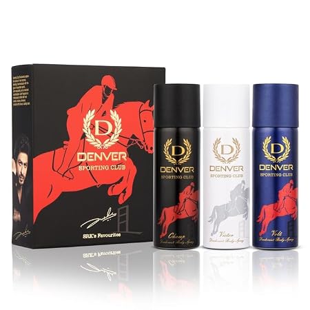 Denver SRK Sporting Club Nano Deodorant For Men 50 ML Each, Pack of 3