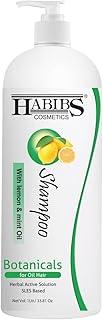 HABIBS COSMETICS Professional Oil Control Shampoo For Oily Hair And Scalp Anti Dandruff With Natural Lemon & Mint Oil Clear Oil Dandruff And Dry Flakes From The Scalp Sulphate And Paraben Free 1Ltr
