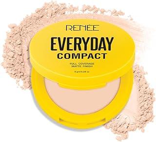 RENEE Everyday Compact Powder - Latte, Matte Finish, All Skin,High Coverage, Ultralight & Silky Smooth Finish, Enriched With Vitamin C & H Yaluronic Acid, Cruelty-Free Skincare Infused Makeup, 8Gm