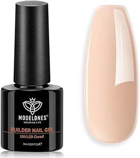 Modelones Builder Nail Gel, 8-in-1 Gel Builder 7ml for Nails, Hard Gel Builder Nail Strengthener Extension Gel Nail Polish Rhinestone False Nail Tips Glue Gel in a Bottle (006)