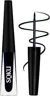 SOKU Eye Can See Intense Black Liquid Eyeliner | Long Lasting Up to 24 hours | Enriched with Castor Oil | Eyeliner Waterproof Smudge Proof (Uptown Girl) - 2.5 ml