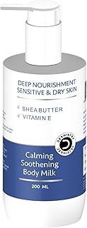 Dermistry Sensitive Dry & Very Dry Skin Shea Butter & Vitamin E Body Lotion Calming Soothing Repairs & Smoothens Skin, Moisturizer For Winters & All Seasons Men Women - 200ml
