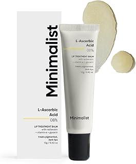 Minimalist Lip Treatment Balm for Pigmented & Dark Lips | 8% L-Ascorbic Acid with Vitamin E, Radianskin & Glycerine | For Women & Men | 12 gm