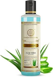 Khadi Natural Aloe Vera Face Wash with Scrub | Face Wash for Younger-Looking Skin | Face Scrub for Fighting Early Signs of Ageing | Paraben & SLS Free | Suitable for All Skin Types | 210ml