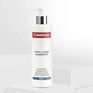 iCosmetiques Sulphate Free Shampoo |Reduces Hair Fall & Frizz |Keratin, Proline, B5 |Strengthens Roots | Silicone and Paraben Free |Unisex Total Care Formula |250ml