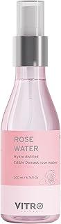 Vitro Rose Water Spray for Face 200ml | Pure Gulab Jal | No Additives, Chemicals, or Preservatives | Natural Toner for Hydrated, Glowing Skin | Hydro Distilled