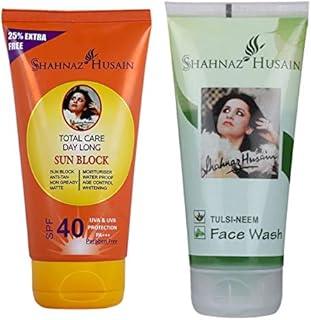 Shahnaz Husain Sun Block - SPF-40 with Shahnaz Husain Tulsi Neem Face Wash 50GM
