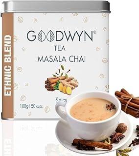 Goodwyn Kadak Masala Chai (100g) – Assam Tea with Cardamom, Cinnamon, Clove, Ginger & Black Pepper | Black & Milk Tea | Boosts Immunity, Aids Digestion & Energy | Export Quality | Reusable Tin Can