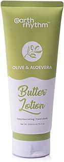 Earth Rhythm Olive & Aloe vera Butter Body Lotion | Deeply Nourishes, Soothes Skin & Intensely Hydrates | Body Lotion for Winter | for All Skin Type | Men & Women – 200 ml