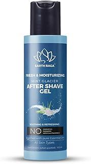 Earthraga Mint Glacier After Shave Gel For Men & Women | with Menthol Crystals,Alum Powder (Fitkari) & Aloe Vera | Cooling,Refreshing & Moisturizing 100ml